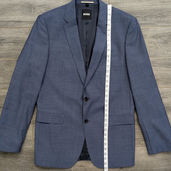 Hugo Boss Slim Fit Suit Men's Jacket Size 44L Pants 34x32 Blue Wool Blend - Picture 7 of 16
